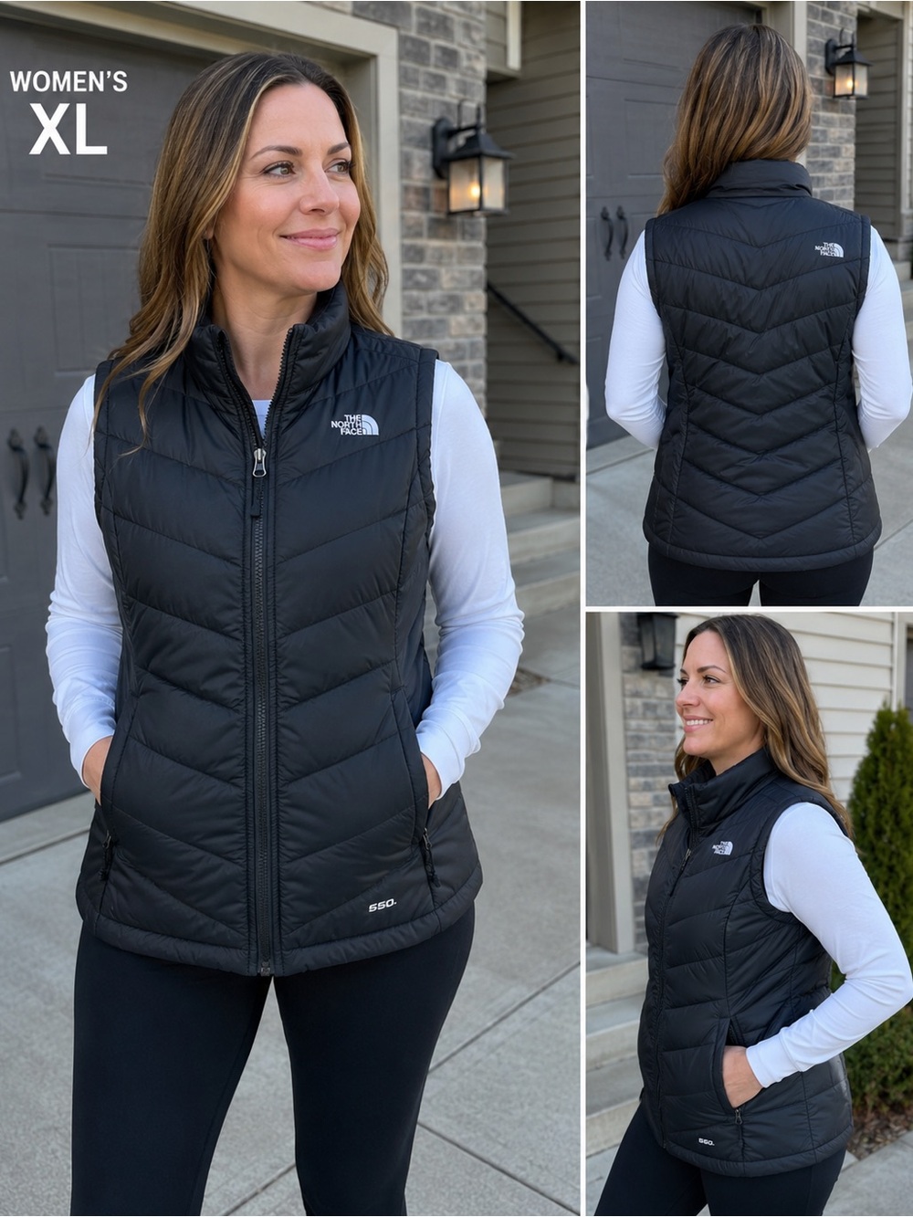 The North Face Women's 550 Black Insulated Vest - XL